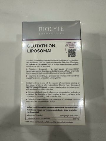 [Nhập khẩu] Viên Uống Bổ Sung Glutathion Liposomal hỗ trợ trắng da - Biocyte 