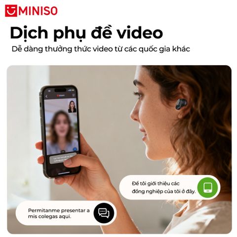 Màn hình LED Tai nghe Bluetooth MINISO MS105 Tai nghe dịch thuật AI ENC Chống ồn HIFI Tai nghe không dây 445932