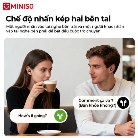 Màn hình LED Tai nghe Bluetooth MINISO MS105 Tai nghe dịch thuật AI ENC Chống ồn HIFI Tai nghe không dây 445932