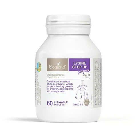 Viên Uống Bio Island Lysine Step Up cho Trẻ Em (60 Viên)