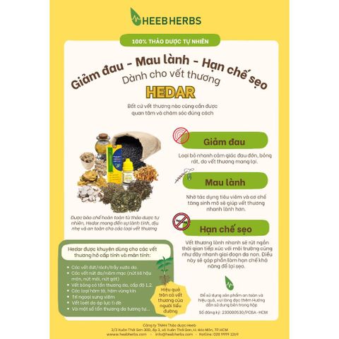 [COMBO 7 CHAI] Dung dịch cầm máu - giảm đau - mau lành vết thương Hedar