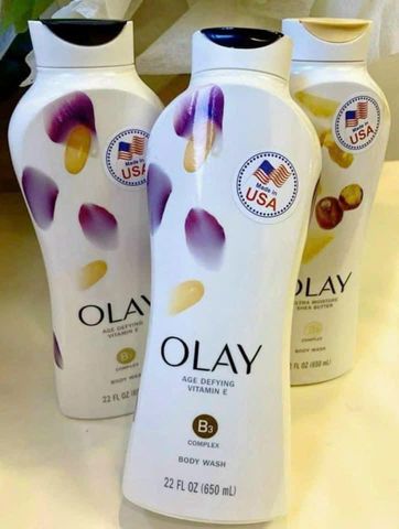 Sữa Tắm Olay Age Defying 650ml - Chăm Sóc Da Lão Hóa Với Vitamin E & B3 Complex, Dưỡng Ẩm Săn Chắc Da