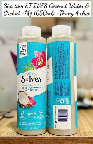 Sữa Tắm St.Ives Hương Dừa 650ml - Dưỡng ẩm, Thơm Ngọt, Giúp Da Mềm Mại - Sản Phẩm Mới Cho Làn Da Tươi Sáng