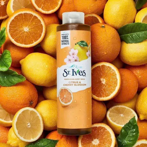 Sữa Tắm St.Ives Citrus & Cherry Blossom 650ml - Tươi Mát, Thơm Lâu, Dưỡng Ẩm Da, Hương Quả Tươi Tắn