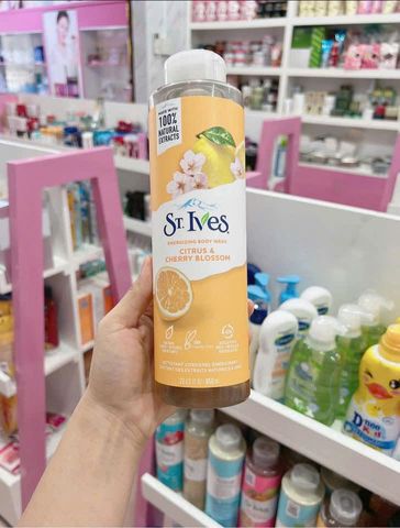 Sữa Tắm St.Ives Citrus & Cherry Blossom 650ml - Tươi Mát, Thơm Lâu, Dưỡng Ẩm Da, Hương Quả Tươi Tắn