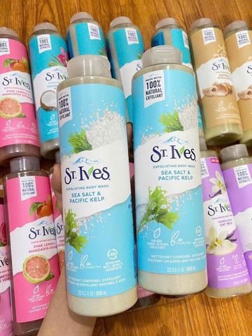 Sữa Tắm St.Ives Muối Biển 650ml - Sạch Sâu, Thư Giãn Da, Trải Nghiệm Spa Tại Nhà, Dưỡng Ẩm Tốt