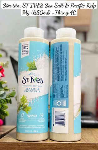 Sữa Tắm St.Ives Muối Biển 650ml - Sạch Sâu, Thư Giãn Da, Trải Nghiệm Spa Tại Nhà, Dưỡng Ẩm Tốt
