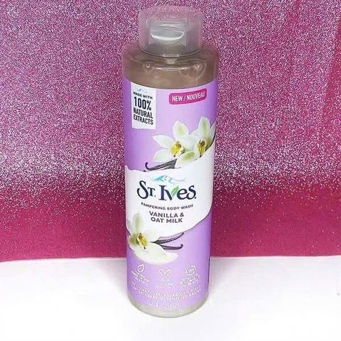 Sữa Tắm St.Ives Vanilla & Oat Milk 650ml - Làm Mềm Da, Hương Thơm Ngọt Ấm, Dưỡng Ẩm Tối Ưu Cho Làn Da Mềm Mại