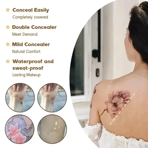 Kem che hình xăm, che khuyết điểm . Bền màu, không thấm nước, lâu trôi, phù hợp mọi tone da