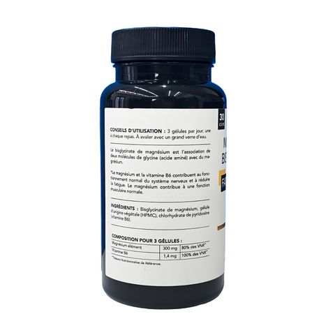 Magie Bisglycinate Nat&Form 300mg - Hỗ trợ sức khỏe tim mạch & giảm căng thẳng - 90 viên