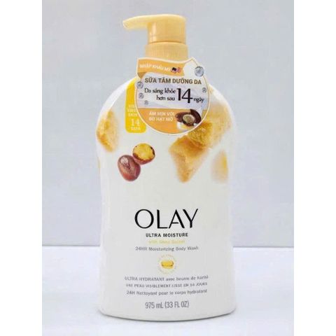 Sữa Tắm Olay Ultra Moisture Shea Butter 975ml - Dưỡng ẩm tuyệt vời, mềm mượt, phù hợp cho mọi loại da