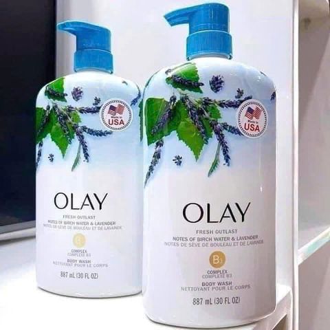 Sữa Tắm Olay Fresh Outlast 975ml (Vòi) - Chiết Xuất Bạch Dương & Oải Hương, Thư Giãn, Dịu Da, Dưỡng Ẩm Mềm Mại