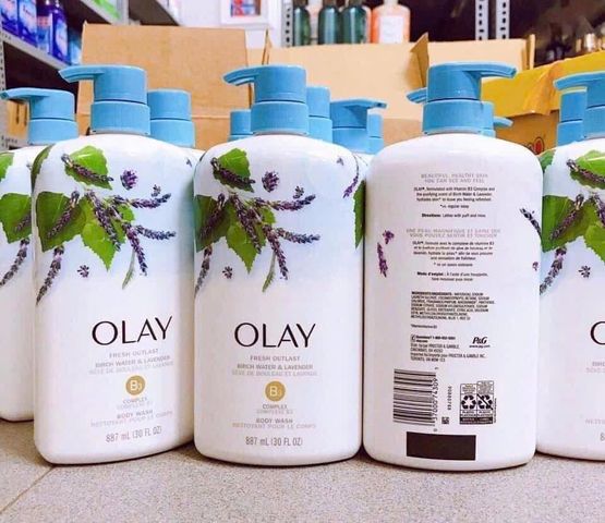 Sữa Tắm Olay Fresh Outlast 975ml (Vòi) - Chiết Xuất Bạch Dương & Oải Hương, Thư Giãn, Dịu Da, Dưỡng Ẩm Mềm Mại