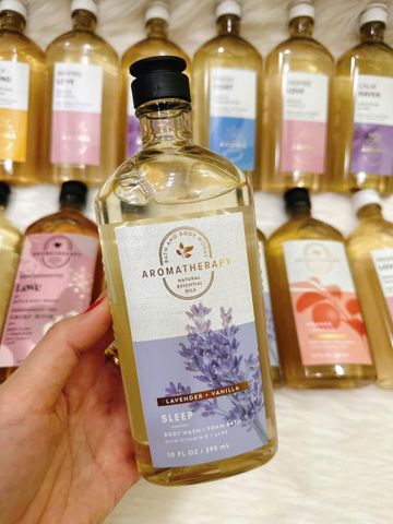 Gel Tắm Bath & Body Works Aromatherapy Lavender Vanilla 295ml - Sản Phẩm Thư Giãn, Dưỡng Ẩm Da Tuyệt Vời
