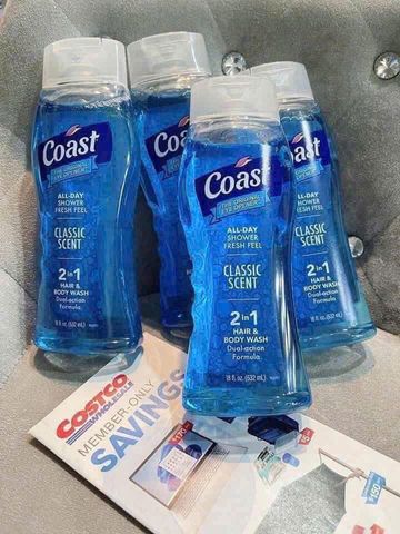 Tắm Gội Coast 2in1 532ml (Mẫu Mới) – sạch mát, tiện dụng