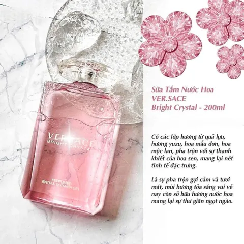 Sữa Tắm Versace Bright Crystal 200ml - Hương Thơm Nhẹ Nhàng, Sang Trọng - Chăm Sóc Da Toàn Thân Chính Hãng