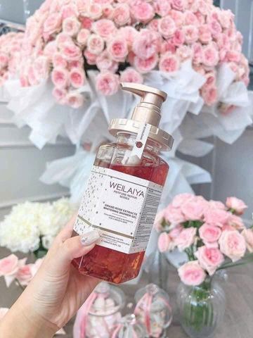 Sữa Tắm Trắng Da Weilaiya Tủy Mật Hoa Hồng 450ml - Dưỡng Ẩm, Làm Sáng Da, Chăm Sóc Da Toàn Thân