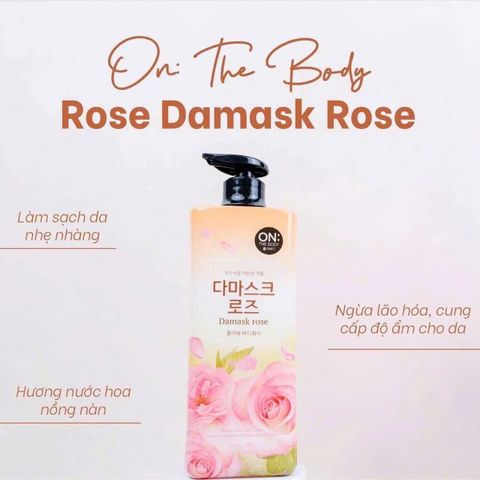 Sữa Tắm On The Body Hồng Damask 900ml - Dưỡng ẩm mềm da, hương thơm quyến rũ