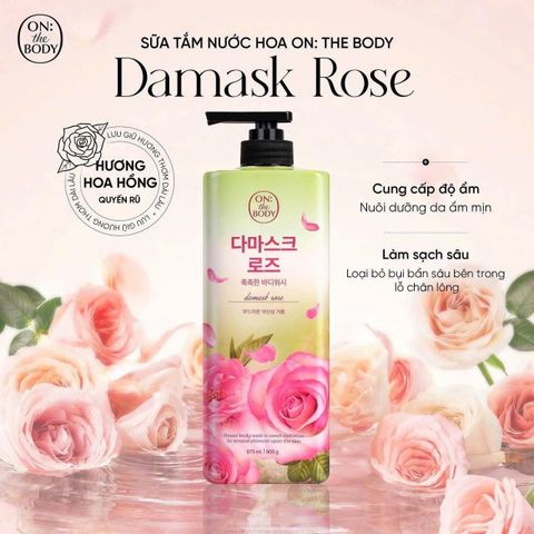 Sữa Tắm On The Body Hồng Damask 900ml - Dưỡng ẩm mềm da, hương thơm quyến rũ