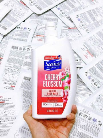 Sữa Tắm Suave Hương Hoa Anh Đào 1000ml - Dưỡng Ẩm Mềm Mịn, Tươi Mát Da