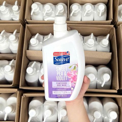 Sữa Tắm Suave Sweet Pea & Violet 1000ml - Hương Hoa Ngọt Ngào, Làm Sạch Dịu Nhẹ cho Da Mềm Mại