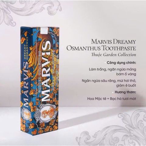 Kem Đánh Răng Marvis Dreamy Osmanthus 75ml - Hương Osmanthus Cao Cấp, Làm Sạch và Thơm Miệng, Sản Phẩm Chăm Sóc Răng Miệng Chính Hãng