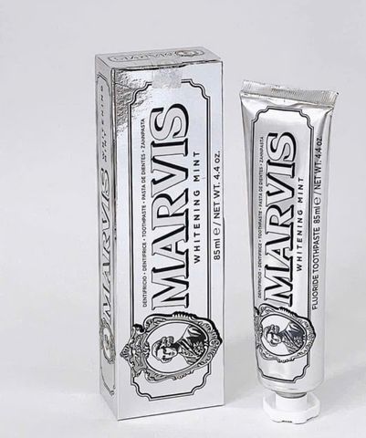 Kem Đánh Răng Marvis Whitening Mint 85ml - Trắng Sáng Răng, Hương Bạc Hà Tươi Mát - Sản Phẩm Chăm Sóc Răng Miệng Cao Cấp