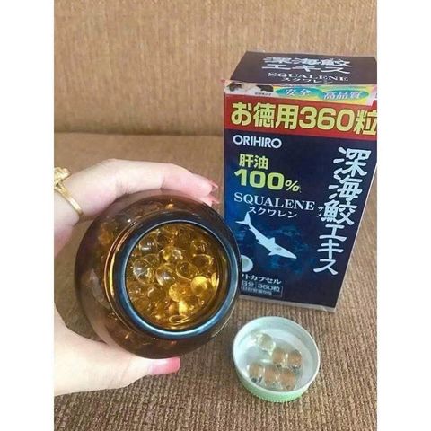 Viên Uống Sụn Vi Cá Orihiro Squalene 360 Viên - Bổ Xương Khớp, Tăng Cường Sức Đề Kháng Tự Nhiên