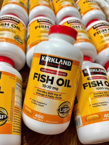Viên uống Dầu cá Kirkland Signature 1000mg 400 Viên - Bổ dưỡng Tim mạch và Cải thiện Sức khỏe