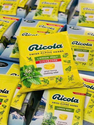 Kẹo Ngậm Ricola Không Đường Thông Cổ 1 Gói - Giảm Ho Hiệu Quả, Hương Thơm Mát Từ Thiên Nhiên