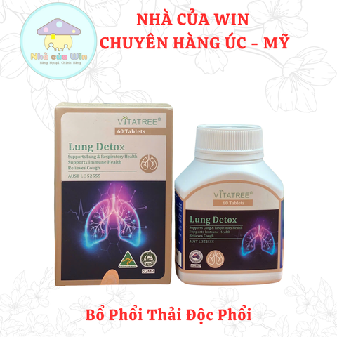 Viên Uống Bổ Phổi Vitatree Lung Detox - Thải Độc Phổi, Tăng Cường Sức Đề Kháng (60 Viên) Nhập Khẩu Chính Ngạch Australia