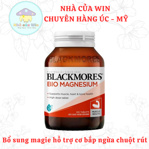 Viên uống Blackmores Bio Magnesium - Hỗ trợ sức khỏe cơ bắp, tim mạch và hệ thần kinh - 100 viên nhập khẩu chính ngạch từ Úc