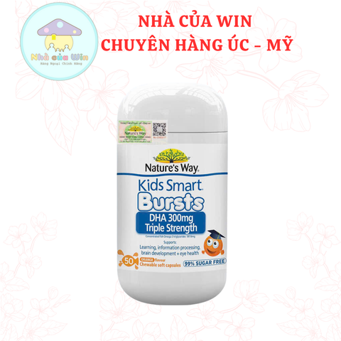 Nature's Way Kids Smart Bursts DHA 300mg - Bổ não và tăng cường trí nhớ cho trẻ - Hỗ trợ nhận thức (50 viên)