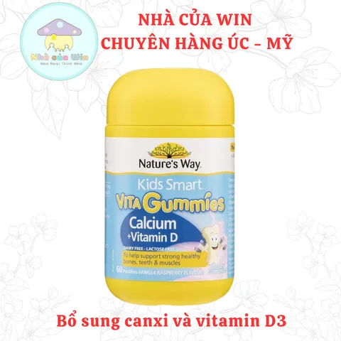 [Nhập khẩu chính ngạch] Nature's Way Vita Gummies Calcium + Vitamin D – Kẹo canxi cho bé (60 viên)
