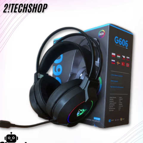 Tai Nghe Chụp Tai Gaming Có Dây G606 - Âm Thanh Vòm Surround Có Mic, Đèn Led RGB, Chuyên Game,BH 12T