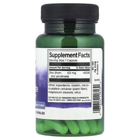 KHÔNG THUẦN CHAY - Viên uống kẽm Picolinate, 50MG, 60 viên nang