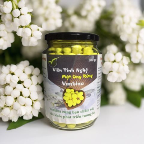 Viên Tinh Nghệ Nano Mật Ong Rừng Vanbina - Hỗ Trợ Tiêu Hóa, Làm Đẹp, Giảm Mụn, Khác Phục Da Mịn Màng 100gr - Sản Phẩm Thiên Nhiên Cao Cấp