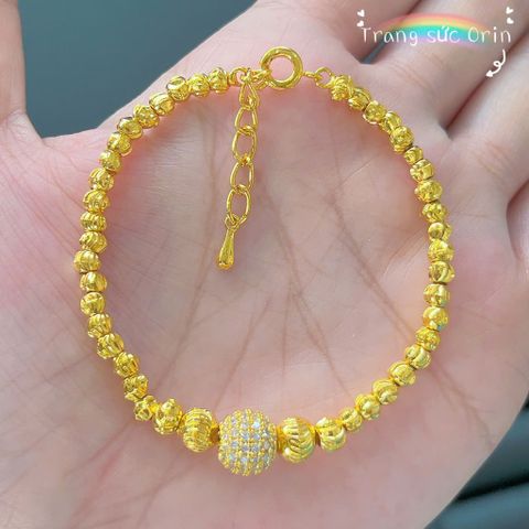 Lắc tay nữ, vòng tay bi 1 cầu tròn đính đá bền màu sang trọng ORIN EV32