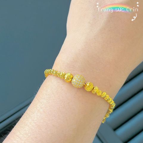 Lắc tay nữ, vòng tay bi 1 cầu tròn đính đá bền màu sang trọng ORIN EV32