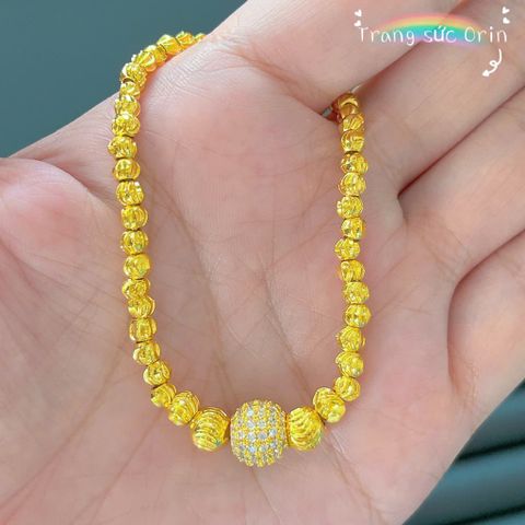 Lắc tay nữ, vòng tay bi 1 cầu tròn đính đá bền màu sang trọng ORIN EV32