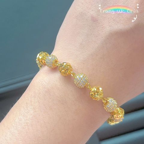 Lắc tay nữ, vòng tay cầu tròn đính đá sang trọng ORIN EV33