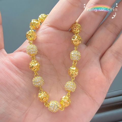 Lắc tay nữ, vòng tay cầu tròn đính đá sang trọng ORIN EV33