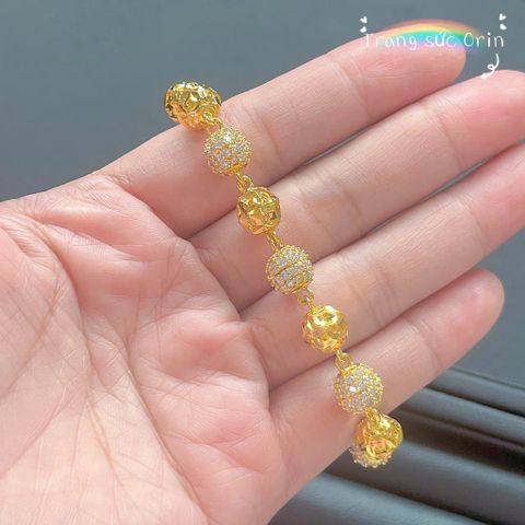 Lắc tay nữ, vòng tay cầu tròn đính đá sang trọng ORIN EV33