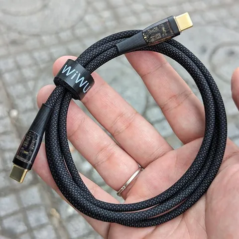 CÁP dù C to C 100W 2 đầu trong suốt - Hỗ trợ max 100w truyền dữ liệu 20GB