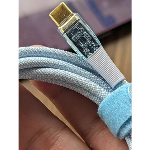 CÁP dù C to C 100W 2 đầu trong suốt - Hỗ trợ max 100w truyền dữ liệu 20GB