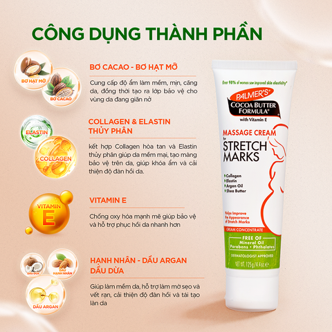 Kem ngăn ngừa và hỗ trợ làm mờ rạn da cho mẹ bầu giữa thai kỳ Palmer's 125g 623338