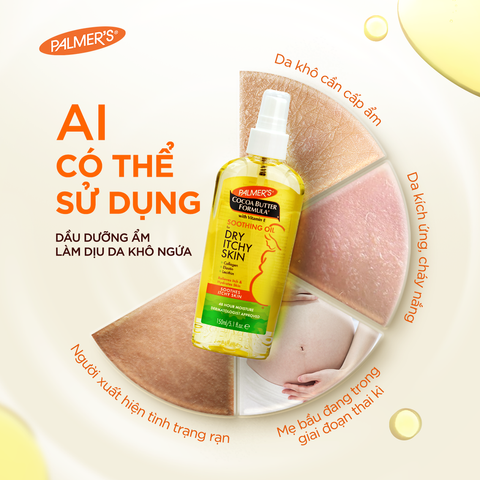 Dầu dưỡng da hỗ trợ giảm nhanh khô ngứa cho mẹ bầu Palmer's 150ml 623341