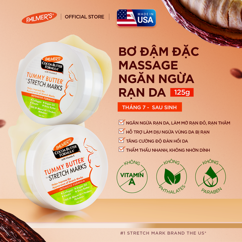 Bơ đậm đặc ngăn ngừa và hỗ trợ làm mờ rạn da cho mẹ bầu cuối thai kỳ và sau sinh Palmer's 125g
