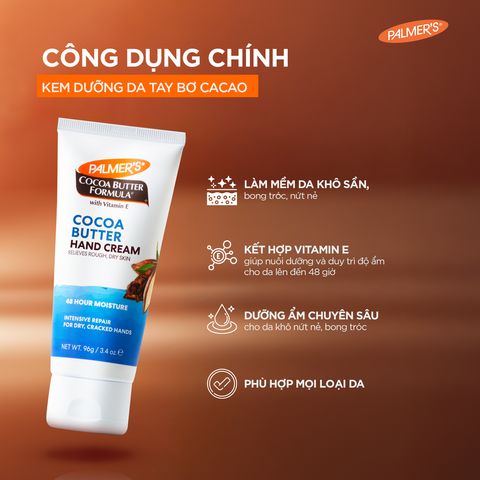 Kem dưỡng ẩm da tay hỗ trợ giảm khô ráp, bong tróc, nứt nẻ hương Bơ Cacao Palmer's 96g
