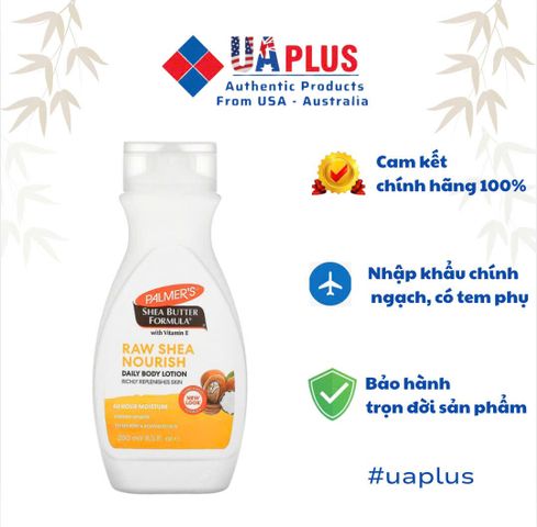 Lotion dưỡng ẩm toàn thân hỗ trợ làm mềm mịn da hương Bơ Hạt Mỡ Palmer's 250ml
